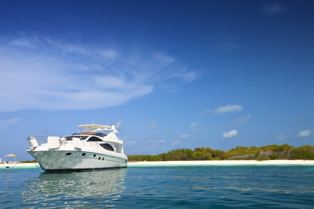 yacht in a bay